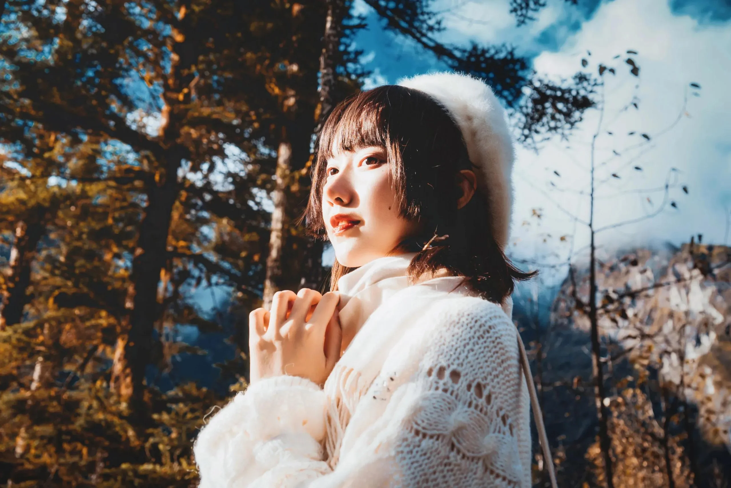 Student In Garden With Look Image